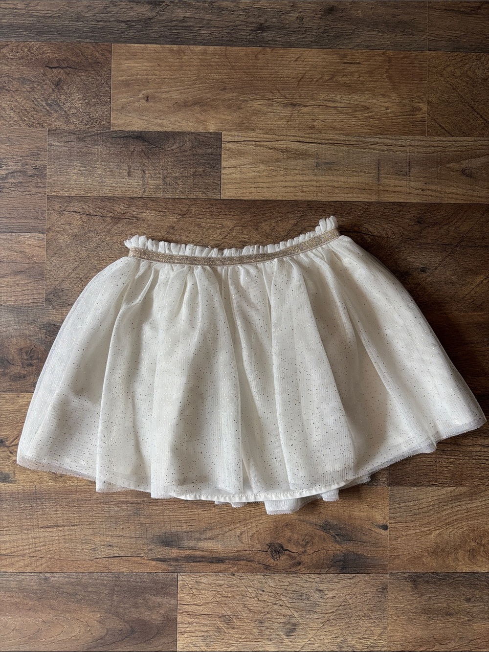 Cat & Jack White and Gold Tulle Skirt size 5t